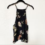 Brandy Melville Black Floral Tank Top One Size Photo 5
