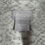 Chico's  Shirt Women 12 Snakeskin Button Down 3/4 Sleeve Collared Top Gray Neutral Photo 6