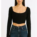 LPA NWT Cropped Corset Top Long Sleeve Medium Black Y2K Edgy Streetwear Feminine Photo 0