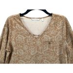 Soft Surroundings Tunic Top Womens S Tan Faux Suede Floral Roll Tab Boho Chic Photo 3