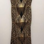 Formal Evening gold black sequin lined dress women’s size small Photo 0