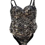 One Piece Bond-Eye Australia Brown Snakeskin Ruched  Swimsuit, Sz US 12 Photo 2