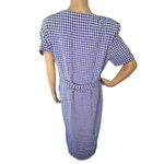Coco Bianco  Vintage Short Sleeve Checkered Long Button Up Dress Photo 3