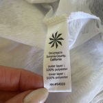 Athleta  White Stripe Semi Sheer Double Layer Tank Top Size Small Photo 5