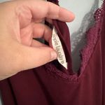Hippie Laundry Thin Strap Dark Red Slinky Tank Top Women's Size Large Lace Edges Photo 3