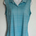 Puma  Turquoise Sleeveless Collared Top Size Medium Photo 0