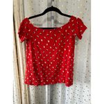Fighting Eel Hawaii Red Alex Geometric Print Boat Neck Stretch Top M Size M Photo 1
