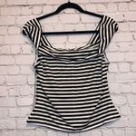 About Us NWT  Black & White Striped Blouse Photo 3