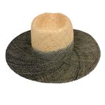 Wyeth Hayley Straw Hat in Indigo Natural Dip Dyed Wide Brim Straw Hat Tan Photo 1