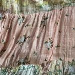 Wonderly Pastel Pattern Print Peasant Crop Top Mixed Fabric Gauze Top 0X Photo 9