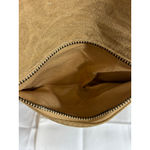 Women's Tan Clutch Bag with Silver Chain Detail Photo 4