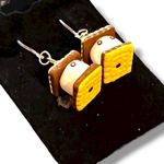 Hypoallergenic Cartoon Handmade Sandwich Cookie Unique Earrings Polymer Clay Photo 1