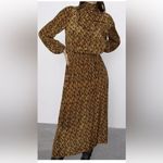 ZARA  Mock Neck Printed Maxi Dress Balloon Sleeve Smocked Waist Size XS preppy Photo 2