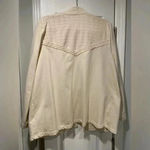 Isaac Mizrahi  Cream Stretch Cotton Eyelet Embroidered Trim Open Cardigan Size XL Photo 8