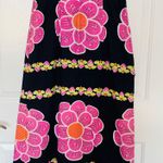 Vintage Vivid Bright Pink 3D Flower Cotton Maxi Dress Multiple Size 2 Photo 1