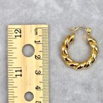 None Gold Thick Spiral Hoop Hook Dangle Fashion Jewelry Earrings JB2-92 Photo 2