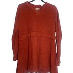 Flax  knit orange v-neck sweater 302 Photo 0