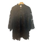 J.Marie The Seraphina Dress Small Long Sleeve Mesh Flower Applique Black NWT Photo 4