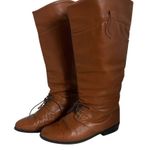 L.L.Bean Vintage Womens 7 M Tall Tan Brown Soft Leather Riding Lace Boots Canada Photo 14