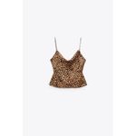 ZARA Satin Effect Printed Chain Strap Cami Photo 2