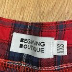 Beginning Boutique  Tiger Laced Up Pants in Red Plaid Photo 2