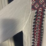 Roberta Roller Rabbit  lightweight cotton top White and Burgundy Geometric Tunic Photo 2