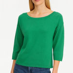 Ann Taylor  100% Cashmere Kelly Green 3/4 Sleeve Sweater Size M Photo 0