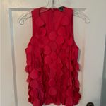 Ann Taylor  Lacy Ruffle/Petal Shell Dark Pink, Red Sz 6P Photo 1
