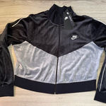 Nike  Black and Gray velour Zip-Up Jacket sweater sweatshirt Photo 0