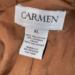 Carmen Marc Valvo Faux Leather Chestnut Jacket Photo 2