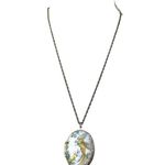 Vintage Bird Locket Pendant Necklace With Floral Design Meaningful Gift Boho 25" Yellow Photo 1