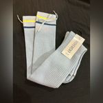 Free People Knee Length Light Blue Socks with Yellow and Blue Stripes Ribbon Photo 1