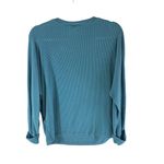 Caslon Blue Ribbed V-Neck Long Sleeve Top Dolman Sleeve Womens Size S Photo 1