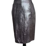 Saks 5th Avenue Vintage Saks Fifth Avenue Folio Collection Brown Croc Embossed Pencil Skirt SZ 4 Photo 0
