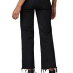 Askk NY Crop Slim Wide Leg Jeans Raw Hem Black Resin Size 30 NEW Photo 1