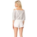 Free People Strappy White Distressed Denim Shortalls Overalls Boho Western 25 Photo 3