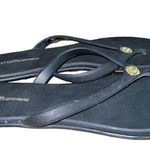 BCBGeneration BCBGGeneration black flip flops with gold detail women’s size 9 Photo 0