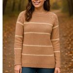 SO  Heritage Striped Knit Sweater Cable Sleeve Cozy Layer XL Photo 0