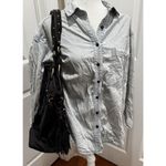 Kate Landry Black Leather Tote Bag Gold Tone Hardware Tassels Photo 11