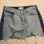 PacSun Jean Skirt Two Tone Distressed Raw Hem Size 27 Photo 4