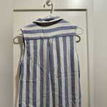 Hope & Harlow Sleeveless Striped Button Up Dress Size 8 Luna Blue/Ivory Blue Photo 5