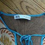 ZARA Oversized Boho Knit Tunic Sweater Dress Floral Jacquard Photo 2