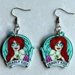Mermaids Deadly Kiss Earrings Green Photo 0