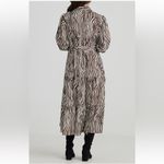 Brave & True Alice Zebra print long sleeve shirt dress medium Brown Photo 1