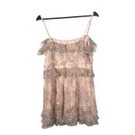 Lovers + Friends ‎ Pink Lace Overlay Dress Women's L Sleeveless Ruffle Mini Party Photo 4