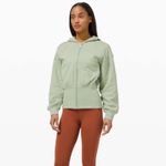 Lululemon Hugged-Waist Cotton Zip Hoodie Size 12 - Green Fern Photo 1