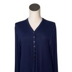 Robin Piccone NWT Amy Long Sleeve Cover-Up Tunic Medium, NAVY Medium Photo 4