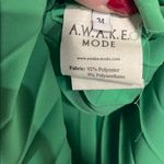 Awake A.W.A.K.E. MODE GREEN PLEATED MIDI DRESS FR 34/ US XS Photo 6