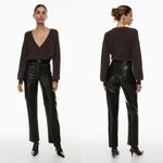 Wilfred NEW Aritzia The Melina High-waisted Vegan Leather Pants Black Photo 1