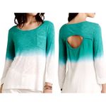 Z by Zobha Teal Ombre Lightweight Long Sleeve Top Size Small Green Photo 9
